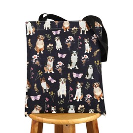 G2TUP Australian Shepherd Tote Bag Australian Shepherd Gifts Australian Shepherd Mom Gifts Aussie Shepherd Dog Shoulder Bag (Australian shepherd CA)