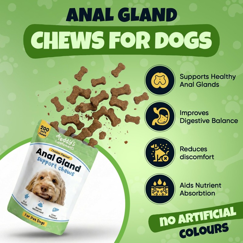 Anal Gland Chews for Dogs, 200 Chews - Dog Supplement