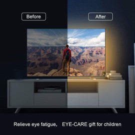 Tasmor LED TV Backlights 2M, USB Powered LED Light Strip with Remote, Music Sync, RGB Dimmable Lighting Kit for 40-60in TV, PC, Monitor