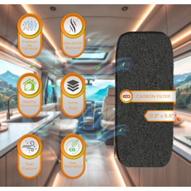 RV Premium Charcoal Activated Carbon Fiber Air Conditioner Filter - Air Duct AC Carbon Filter Replacement for RV AC Vent (2 Pack, 12.875” x 5.5”)