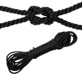 24tarpp Cuerda 8MM 10 MTS SOGA DE Uso RUDO Lazo DE Alta Resistencia Cuerda Multiusos Negra 8MM 10Mts