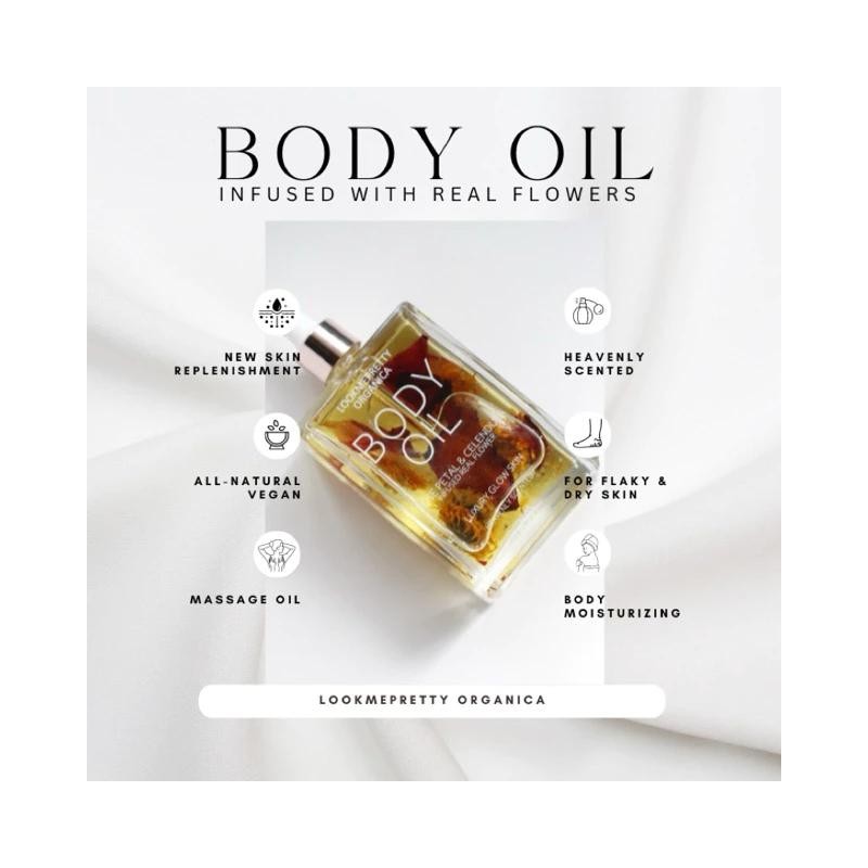LOOKMEPRETTY ORGANICA BODY OIL WITH INFUSED PETAL FLOWERS 100ml