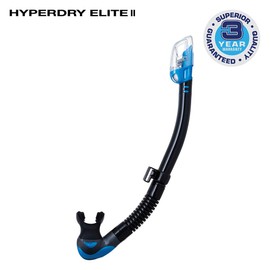 TUSA SP-0101 Hyperdry Elite II Scuba Diving Snorkel, Black/Fishtail Blue