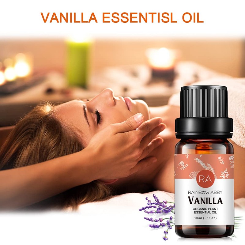 RAINBOW ABBY 6-Pack Orangic 100% Pure Essential Oil Set (Vanilla,