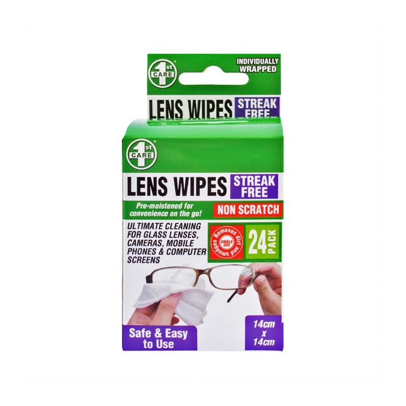 1st Care 24PCE Value Pack Eye Glass Lens Wipes Pre