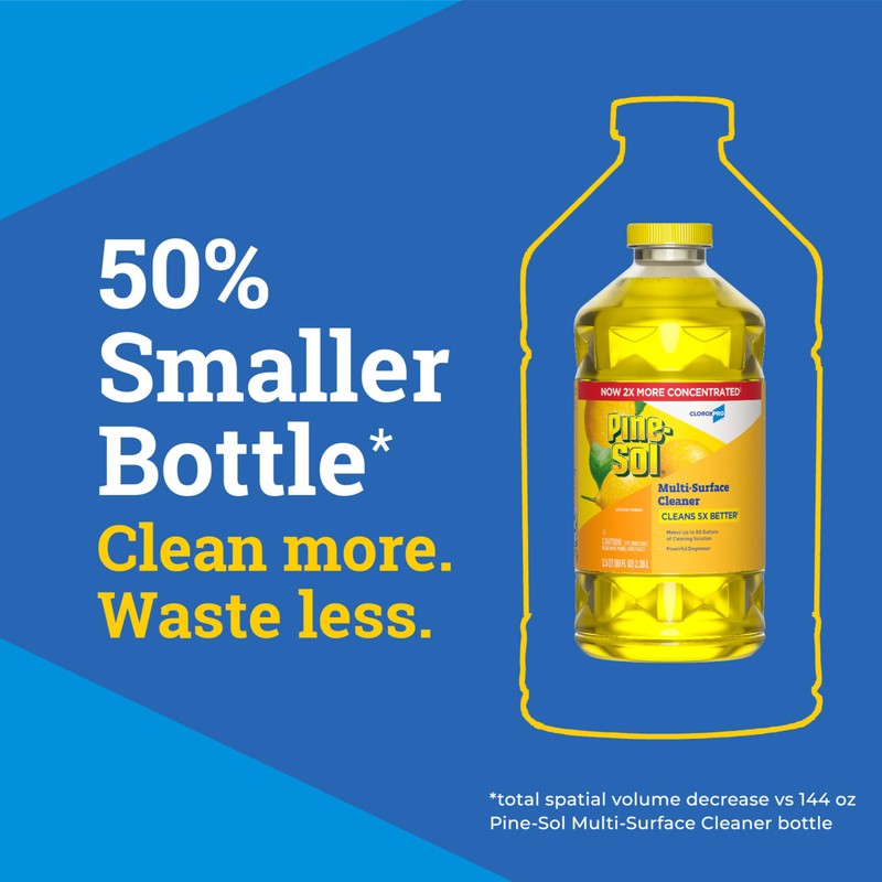 Pine-Sol Multi-Surface Cleaner, CloroxPro, 2x Concentrated Formula, Lemon Fresh, 80