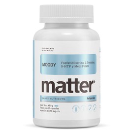Matter Moody, Suplemento con 5-HTP, Fosfatidilserina Sharp.PS®, L Teanina Suntheanine®, Magnesio Albion® y Zinc TRAACS®, Apoyo al Bienestar Emocional 