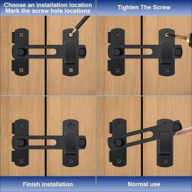 fashnix 1pc Stainless Steel Door Bolt Latch Anti-Theft Sliding Door Latch Pet Cage Lock