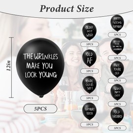 XZEIT Funny Balloons, 50 PCS Funny Old Age Birthday Party Balloons with 10 Different Phrases, for Single Party, Graduation Party, Adult Party Birthday Graduation Decorations