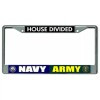 house divided navy army family military logo license plate frame usa made
