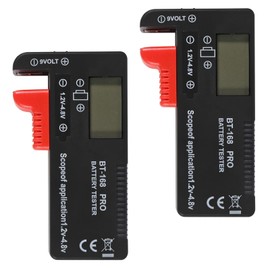 UMLIFE 2 Pack Battery Tester，Digital LCD Universal Battery Tester (Model: Bt - 168 PRO), Portable Battery Checker Battery Tester for AA AAA C D 9V 3.7V 1.5V Button Cell Household Batteries Model