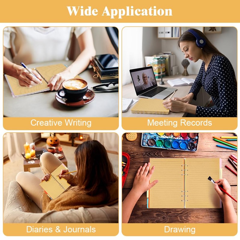 Vicloon A5 Loose Leaf Punched Paper, 140 Pages Horizontal Line