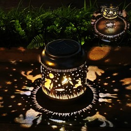 Bunny Solar Lanterns Outdoor Hanging Christmas Lantern as Easter Gifts for Women Mom Grandma Metal Waterproof Garden Decorative Rabbit Solar Garden Lights for Yard,Patio, Lawn,Porch(Rabbit)