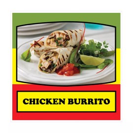 genetic/unbranded Food Truck Decals Chicken Burrito Restaurant & Food Concession Sign Yellow - 24 in on Longest Side