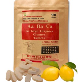 AaBaCa Garbage Disposal Cleaner Tablets 90 Counts Lemon Scent Power Foaming Cleaning More Active Kitchen Drain Sink Clean Care Eco Friendly Lasting Long