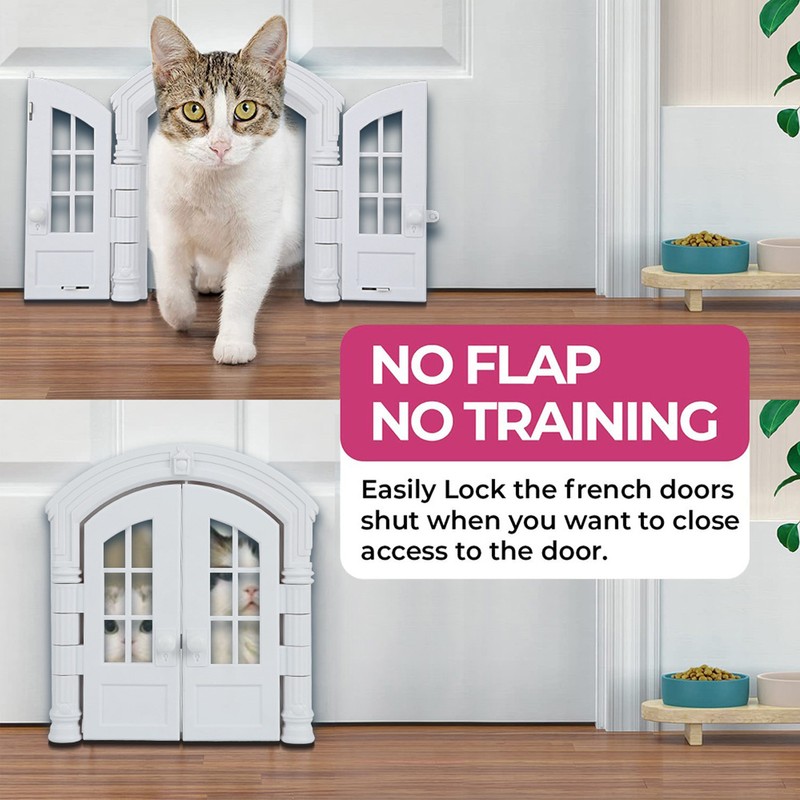 Cat Door Interior Door Secure Long Lasting Use Easy Install