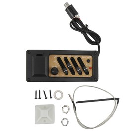 Acoustic Guitar Pickup Preamp Piezo 4 Band EQ Equalizer System Wood Grain Color 7545R
