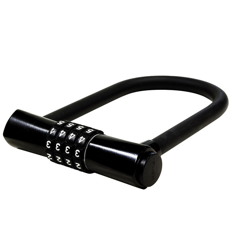 Wake Sangyo IB-153 U Lock Large Padlock, Black, 4.3 inches