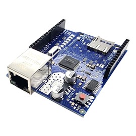 DIYables 2-Pack W5100 Ethernet Shield for Arduino Uno R3/R4/Mega/Due/Giga, Includes micro-SD Slot, Connects to LAN/Internet via TCP/IP/UDP, Standard RJ45 Port