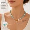 Beaded Necklace for Women Turquoise Pearl Necklace Pearl Pendant Gold