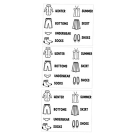 Hoement 3pcs Storage Cabinet Stickers Labels for Clothes Drawer Labels Costume Stickers Wardrobe Decoration Stickers s Dresser Decals for Wardrobe Doors Drawer Labels Girl