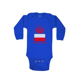 Cute Rascals Baby Long Sleeve Bodysuit Prince Polish Prince Crown Countries Boy & Girl Clothes Cotton Baby Clothes Royal Blue 12 Months