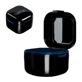 Portable Container for False Teeth, Denture Box with Strainer, Denture Cup Box, Bathing Prosthesis Container, Denture Denture Box Retainer Container for Travel Cleaning