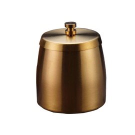 Ashtray With Lid Smokeless Stainless Steel Ash Trays Covered Windproof Smell Proof Ashtrays for Outside Patio Home Odorless Office Tabletop (Gold)