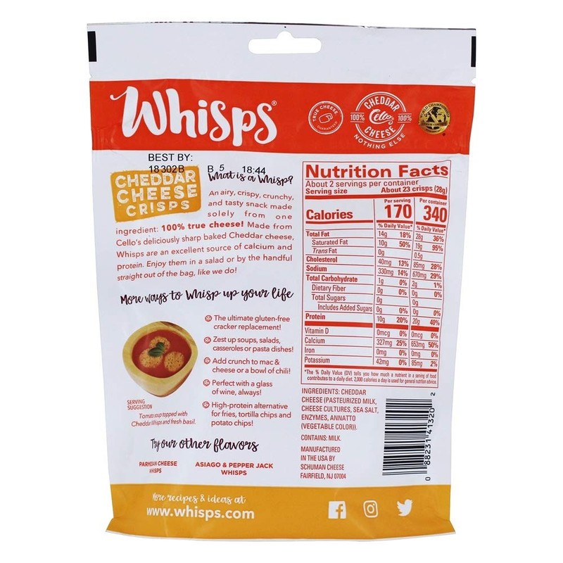 Cello Cheese Whisps Cheddar, 2.12 oz