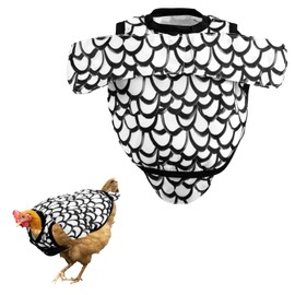 Chicken Saddles for Hens, Chicken Apron Back Protector Hen Mating Saddle Back Cover with Adjustable Shoulder Straps for Hens Pecking & Mating Protection (Black White)