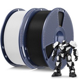 SUNLU PLA Filament 1.75mm, Premium PLA 3D Printer Filament, High Precision & Tangle-Free, 2-Pack (2kg Total, 1kg / Spool). (Black+White)