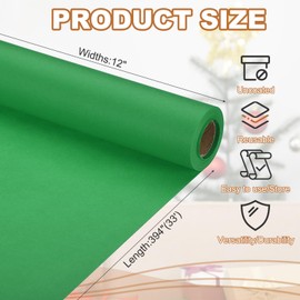 PATIKIL Wrapping Paper, 12" x 394"(33') 70 GSM Craft Paper Roll Kraft Packing Paper for Poster Bulletin Board, Gift Wrapping, Green