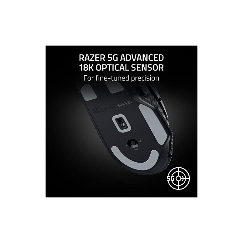 Razer Basilisk V3 X HyperSpeed - Ratón Gamer Inalámbrico Ergonómico