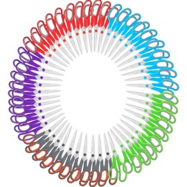 Scissors Bulk Set of 100-Pack, Niutop 8" Multipurpose Sharp Sewing Craft Fabric Scissors for Office Home High/Middle School Student Office Teacher Art Supplies, Soft Comfort-Grip Right/Left Handles