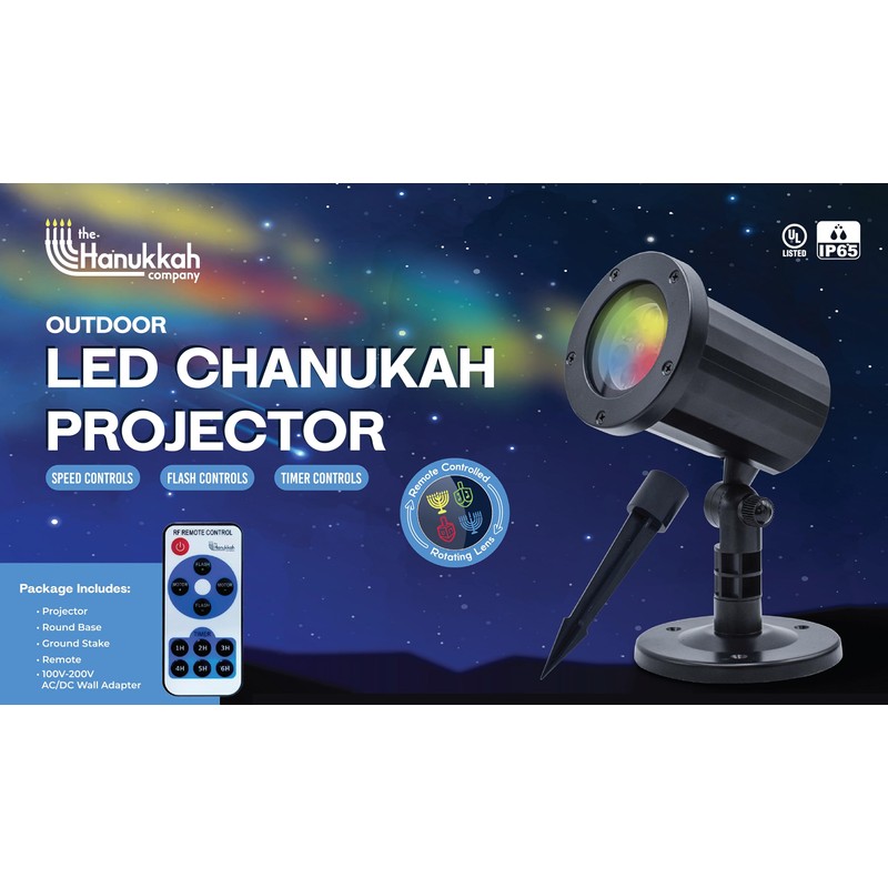 Hanukkah Holiday Projector Lights Outdoor - Waterproof Chanukah LED Light