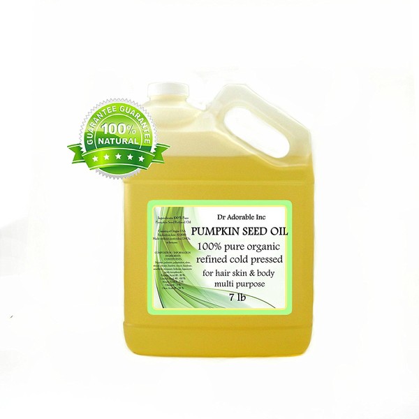 Pumpkin Seed Oil Organic Virgin Cold Pressed Refined 7 Lb/ One Gallon / 128 Oz
