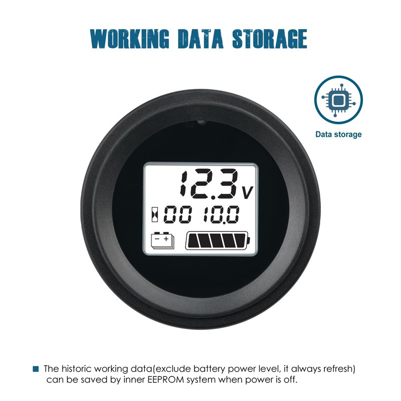 Runleader RL-BI052A Battery Power Meter Voltage Meter for Battery Powered