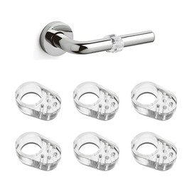 Nzexlyva 6PCS Door Handle Protectors, Flexible Transparent Wall Protection Door Handle Buffer Walls and Stop Wall Damage, Handle Protector for Walls and Furniture