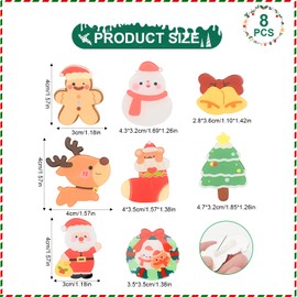 Christmas Brooch Pin, 8 Pcs Christmas Brooch Set, Badge Brooch Lapel Pin, Christmas Stocking Elk Snowman Christmas Tree Bell Breast Pin, Party Favors Brooch for Christmas Decorations