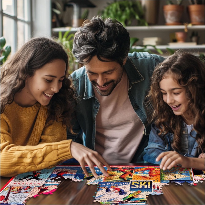 White Mountain Puzzles Ski Posters - 1000 Piece Jigsaw Puzzle