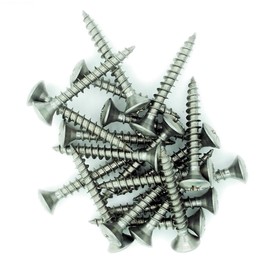 No.5 x 0.8 (3.5mm x 20mm) Pozi Raised Countersunk Chipboard Screw - Stainless Steel (A2) (Pack of 20)