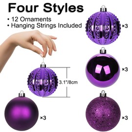 8 cm Christmas Decoration Christmas Baubles, 16 Pieces Shatterproof Christmas Tree Baubles Ornaments Christmas Tree Decoration Baubles