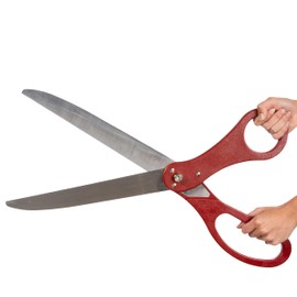 25" Giant Scissors for Grand Opening – Ceremony Big Ribbon Cutting Scissors Red for Special Events Heavy Duty Shears Inauguration and Ceremonies Theater Performances