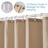 Dufu Shower Curtain 180 x 200 Beige Waterproof Polyester Bath,