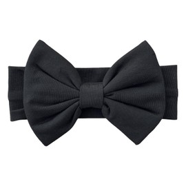 BABYGIZ Baby Girl Headbands-Infant Toddler Cotton Handmade Hairbands with Big Bows Child Hair Accessories (Black, 3-36 Month)