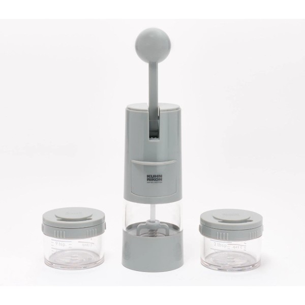 Kuhn Rikon Ratchet Spice Grinder with 2 Spice Shakers Grey