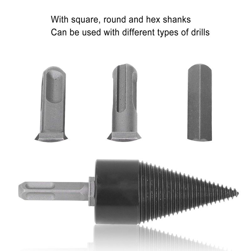 Firewood Bit Cone Wood Splitting Drill Carbon Steel Log Splitter