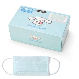 Sanrio 161721 Cinnamoroll Mask, Non-Woven Fabric, For Adults, 30 Pieces, Box of Cinnamoroll, Pleated Type, Individually Packaged, Character
