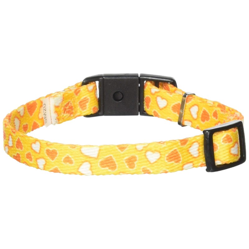 Cat Collar Heart Color Yellow Cat Collar M
