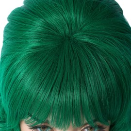 Linfairy Long Wavy Hybrid Wig Large Fluffy Honeycomb Wig for Women Clothes 50s 80s (Green)